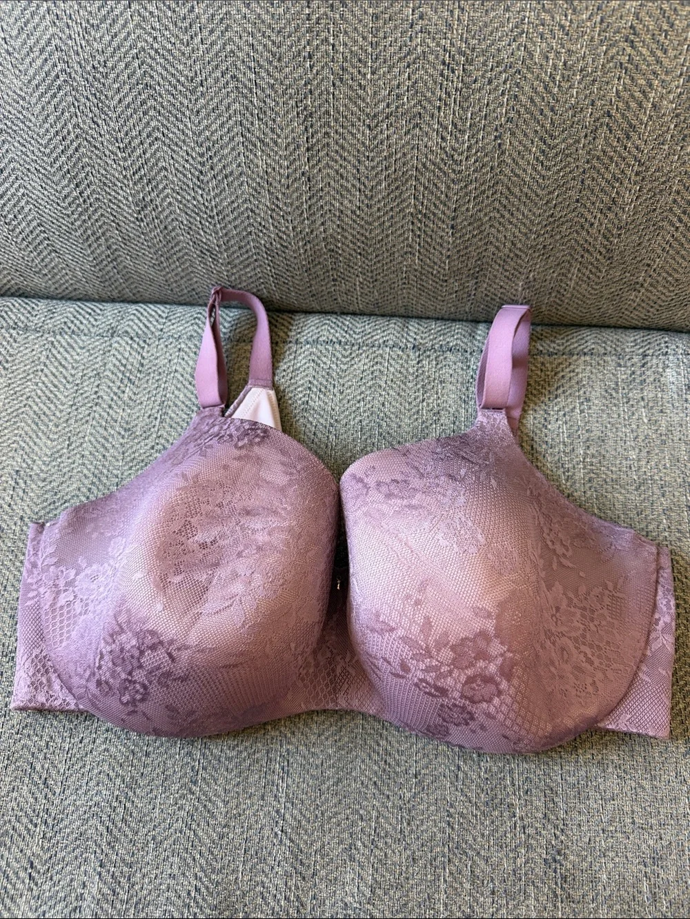 Lane Bryant Cacique Lightly Lined Lace Lavender Underwire Full Coverage Bra 38G